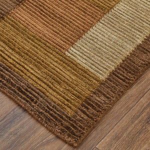 8 Ft X 10 Ft Hand Knotted Wool Blend Checkered Area Rug Mid-century Living Room