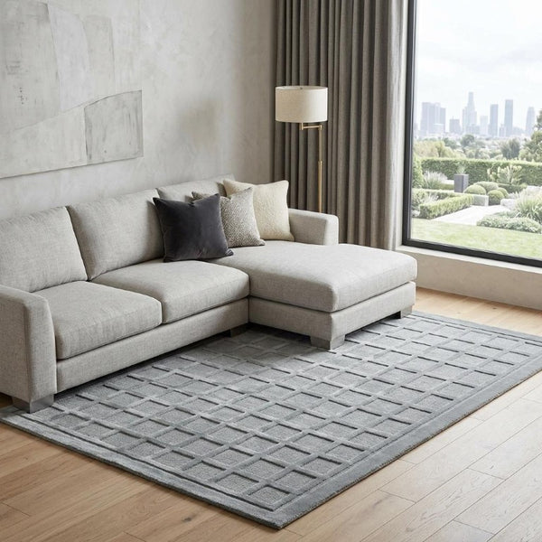 9 X 12 Hand Knotted Wool Geometric Area Rug Stain Resistant Modern Living Room