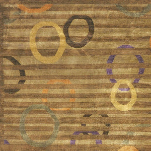 8x10 Hand Knotted Wool Blend Area Rug Bold Striped Pattern in Gold and Purple
