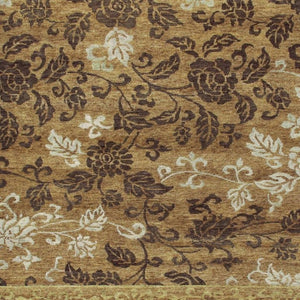 9x12 Hand Knotted Wool Blend Area Rug Floral Brown Gold Tan Living Room Accent