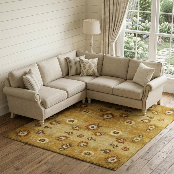 9x12 Hand Knotted Wool Floral Area Rug Stain Resistant Artisan Cottage Style