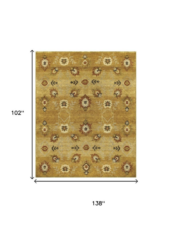 9x12 Hand Knotted Wool Floral Area Rug Stain Resistant Artisan Cottage Style