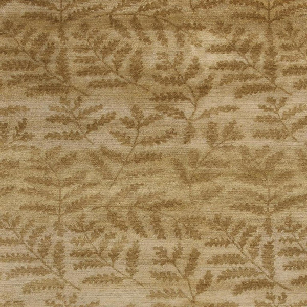 9 X 12 Hand Knotted Wool Floral Area Rug in Warm Tan Tones Stain Resistant
