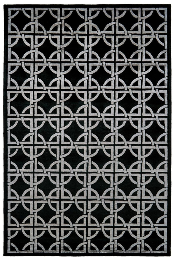 HomeRoots 9x12 Hand Knotted Wool Abstract Area Rug Stain Resistant Artisan Woven Floor Accent 744344