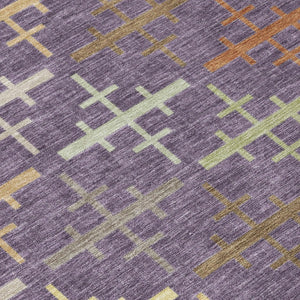 8 X 10 Purple Geometric Polyester Area Rug Washable Stain Resistant Patio Porch