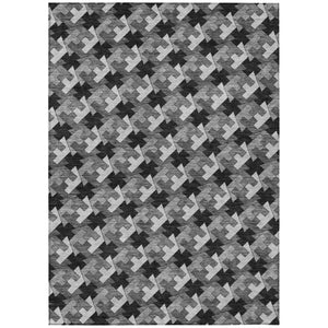 HomeRoots 5 X 8 Geometric Polyester Area Rug Washable Indoor Outdoor Stain Resistant 744514