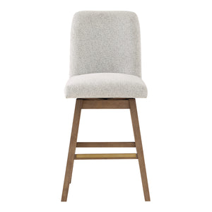 OSP Home Furnishings Finley 30" Swivel Barstool - Set of 2 Parchment/Med Oak