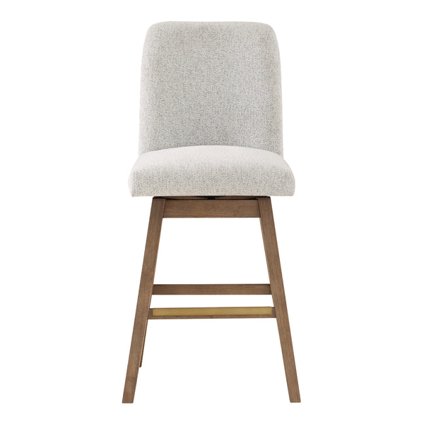 OSP Home Furnishings Finley 30" Swivel Barstool - Set of 2 Parchment/Med Oak