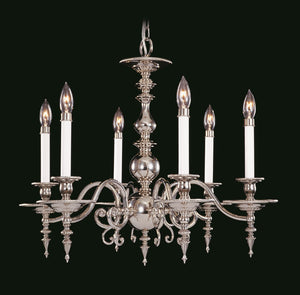 Framburg 6-light Elegant Kensington Chandelier - Exquisite Georgian Design For Timeless Dining Spaces Polished Silver Metal 7446 Ps