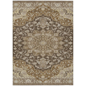 HomeRoots 8x10 Oriental Polyester Area Rug Stain Resistant for Indoor Outdoor Spaces 744612