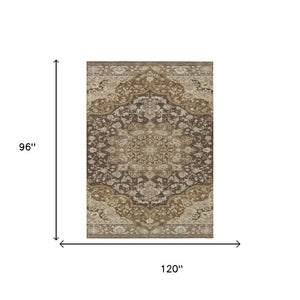 8x10 Oriental Polyester Area Rug Stain Resistant for Indoor Outdoor Spaces