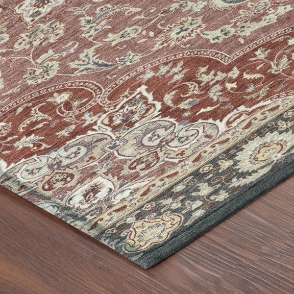 10 X 14 Oriental Washable Polyester Area Rug for Indoor Outdoor Living Spaces