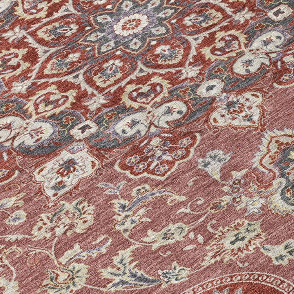 10 X 14 Oriental Washable Polyester Area Rug for Indoor Outdoor Living Spaces