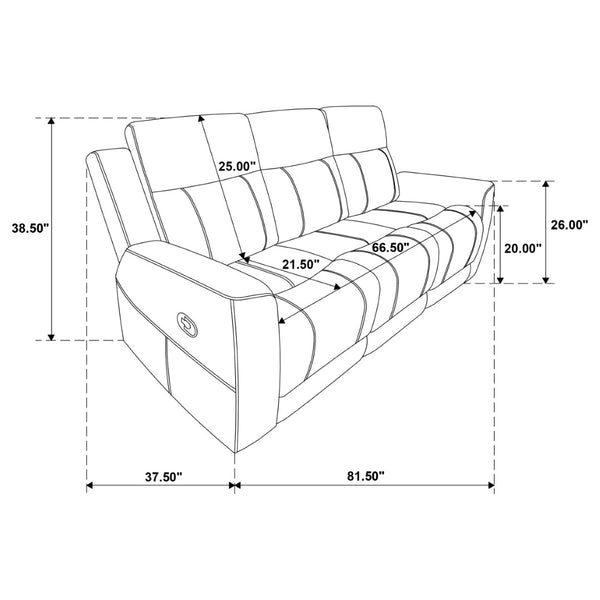 English Elm Slater Faux Leather Manual Reclining Sofa Set with Track Arms for Living Rooms Charcoal B062S01426