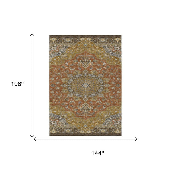 9 X 12 Oriental Polyester Area Rug Stain Resistant Indoor Outdoor Patio Decor
