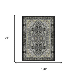 8x10 Washable Oriental Polyester Area Rug for Indoor Outdoor High Traffic Spaces