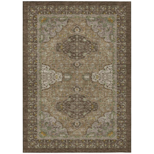 HomeRoots 9x12 Oriental Polyester Area Rug Washable Stain Resistant for Patio and Living Room 744667