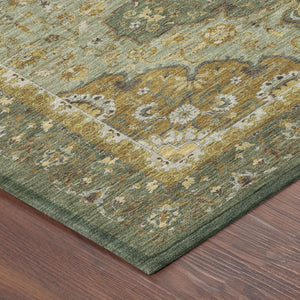 8 Foot Round Oriental Polyester Area Rug for Patio Kitchen or High Traffic Spaces