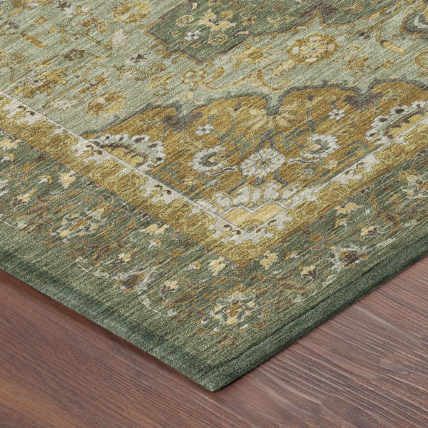 8 Foot Round Oriental Polyester Area Rug for Patio Kitchen or High Traffic Spaces