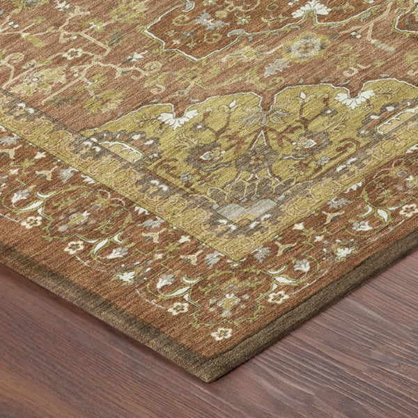 8 Foot Round Oriental Polyester Area Rug Washable Indoor Outdoor Patio Decor
