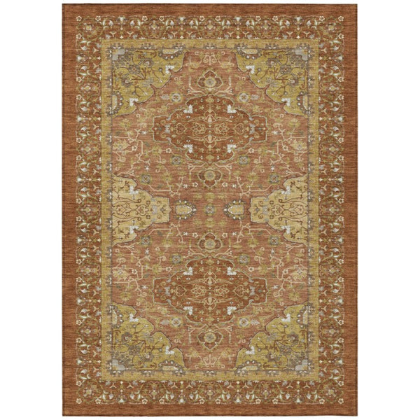 HomeRoots 9 X 12 Oriental Polyester Area Rug Stain Resistant Indoor Outdoor Washable 744697