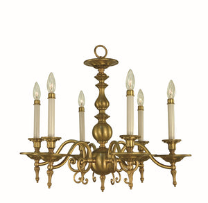 Framburg 6-light Elegant Kensington Chandelier - Exquisite Georgian Design For Timeless Dining Spaces Brushed Brass Metal 7446 Br