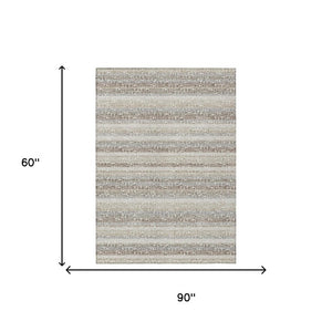 5 X 8 Washable Polyester Striped Area Rug for Indoor Outdoor Patios and Living Rooms