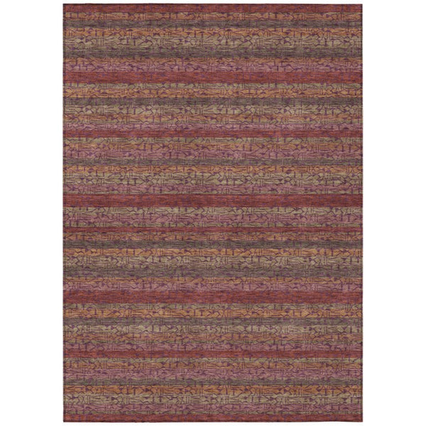 HomeRoots 8 X 10 Washable Polyester Striped Area Rug for Indoor Outdoor Patios and Living Rooms 744720