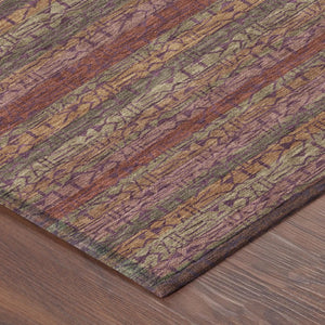 8 X 10 Washable Polyester Striped Area Rug for Indoor Outdoor Patios and Living Rooms