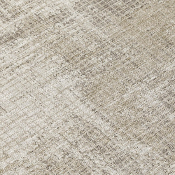 5 X 8 Abstract Beige Brown Polyester Area Rug Stain Resistant for Patio or Living Room