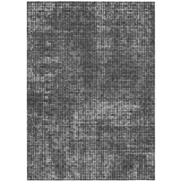HomeRoots 5 X 8 Gray Graphite Abstract Polyester Area Rug Stain Resistant Indoor Outdoor 744797