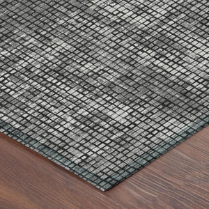 5 X 8 Gray Graphite Abstract Polyester Area Rug Stain Resistant Indoor Outdoor