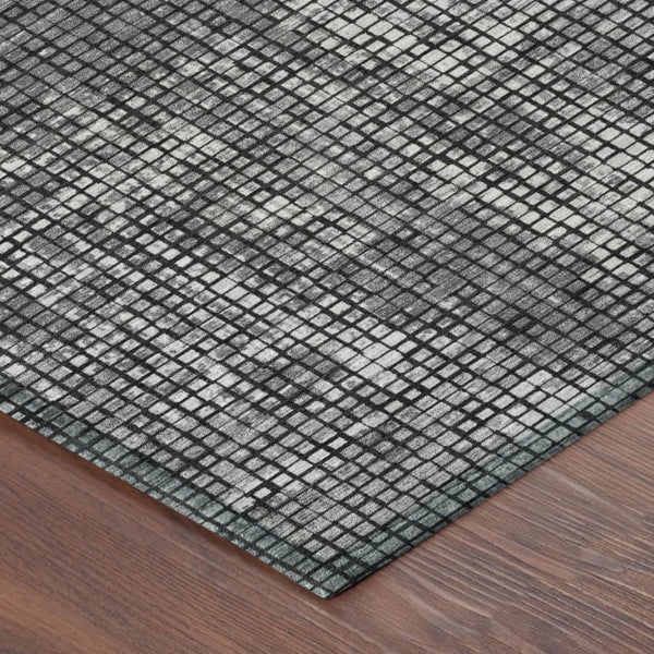 5 X 8 Gray Graphite Abstract Polyester Area Rug Stain Resistant Indoor Outdoor