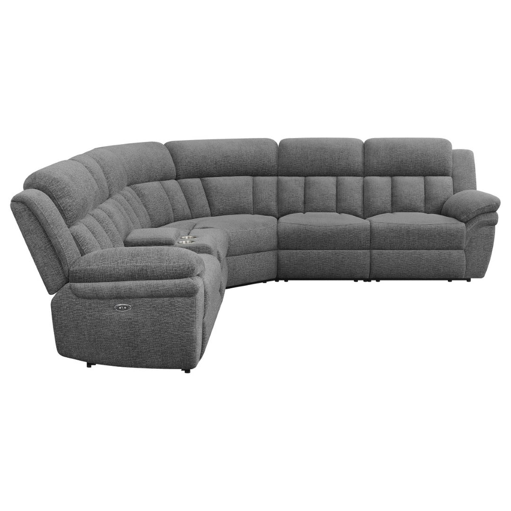 English Elm Divine Six Piece Modular Sectional with Power Recliners and Chenille Upholstery B062S01805