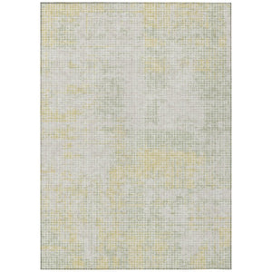 HomeRoots 9 X 12 Ivory Linen Abstract Polyester Area Rug Washable Stain Resistant Indoor Outdoor 744807
