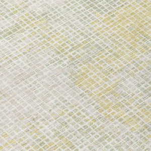 9 X 12 Ivory Linen Abstract Polyester Area Rug Washable Stain Resistant Indoor Outdoor