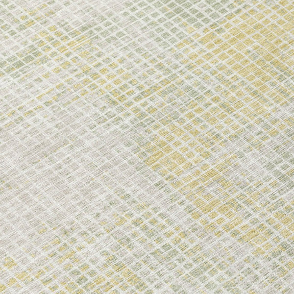 9 X 12 Ivory Linen Abstract Polyester Area Rug Washable Stain Resistant Indoor Outdoor