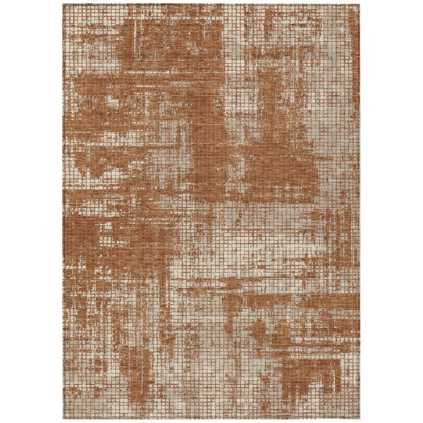 HomeRoots 5 X 8 Abstract Indoor Outdoor Rug Washable Polyester Stain Resistant Patio Accent 744822