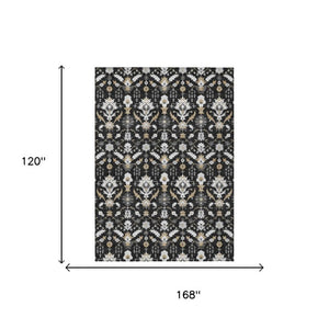 10 Foot X 14 Oriental Polyester Area Rug Washable for Indoor Outdoor Use