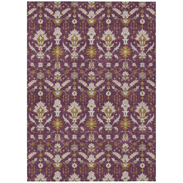 HomeRoots 8 X 10 Oriental Polyester Area Rug Stain Resistant for Patio Porch or Living Room 744860