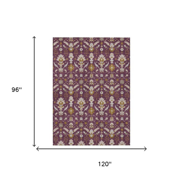 8 X 10 Oriental Polyester Area Rug Stain Resistant for Patio Porch or Living Room
