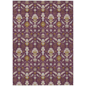 HomeRoots 9 X 12 Oriental Polyester Area Rug Washable Indoor Outdoor Eggplant Purple Patio 744861