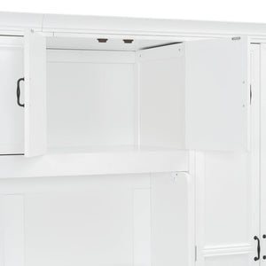 English Elm Twin Murphy Wall Bed with Integrated Desk Wardrobe and Storage Cabinet in White LP000767AAK