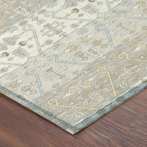 8 Foot Round Oriental Polyester Rug Stain Resistant for Indoor Outdoor Use