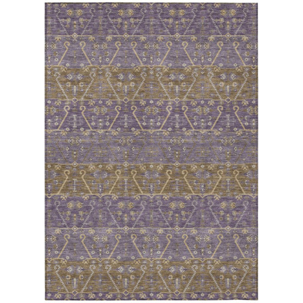 HomeRoots 10 Ft X 14 Ft Plum Purple Oriental Polyester Washable Indoor Outdoor Area Rug 744940