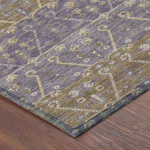 10 Ft X 14 Ft Plum Purple Oriental Polyester Washable Indoor Outdoor Area Rug