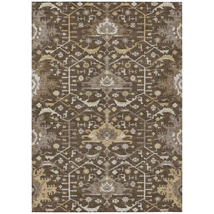 HomeRoots 8x10 Oriental Polyester Area Rug Washable Stain Resistant for Patio and Living Room 744962