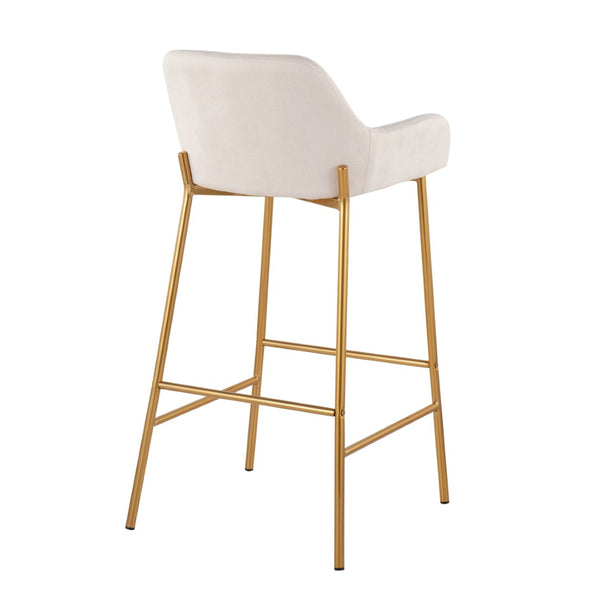 English Elm Contemporary Chrome Barstools with Camel Faux Leather Padded Seats for Kitchen Islands B202S00527