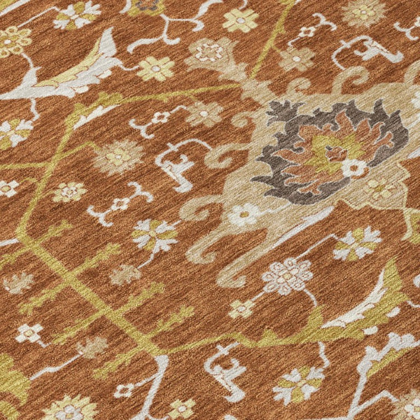 5x8 Oriental Area Rug Washable Polyester Indoor Outdoor Stain Resistant Patio