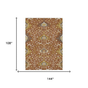 9x12 Oriental Polyester Area Rug Stain Resistant for Patio Porch or Living Room